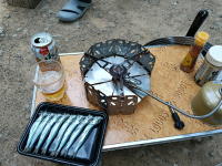 丸干しを焼く準備