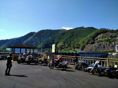 矢作ダム到着。 矢作ダム到着