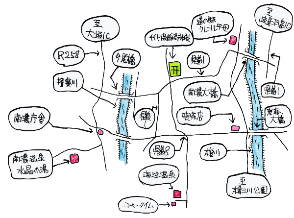 お千代保散策ルート図