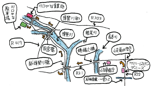 川口やなルート図