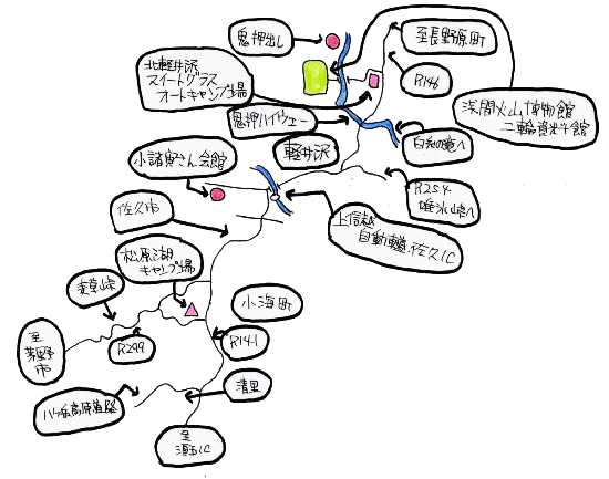 松原湖とスイートグラス案内図