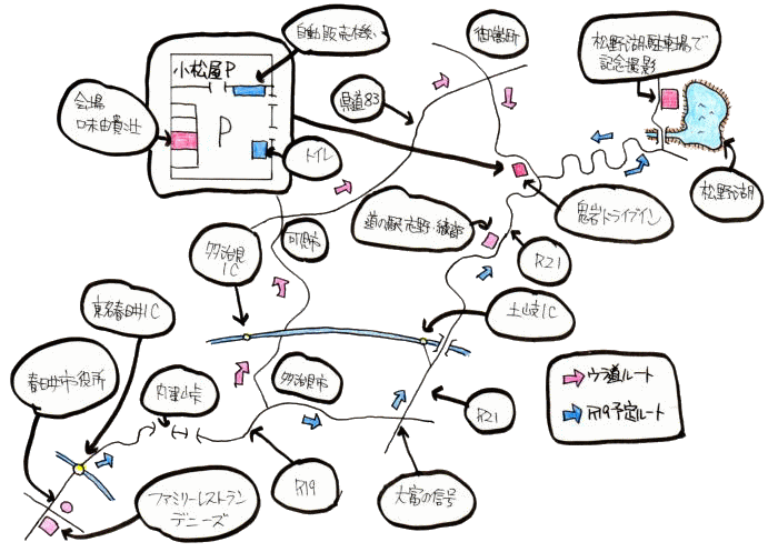 旧車ツーリングルート図 旧車ツーリングルート図