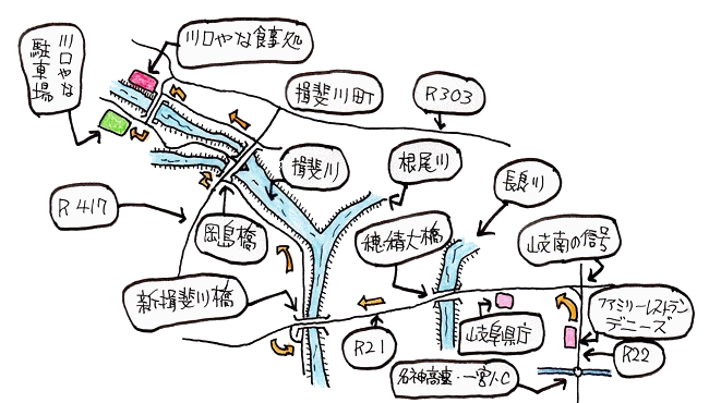 川口やな旧車ツーリングルート図 川口やな旧車ツーリングルート図
