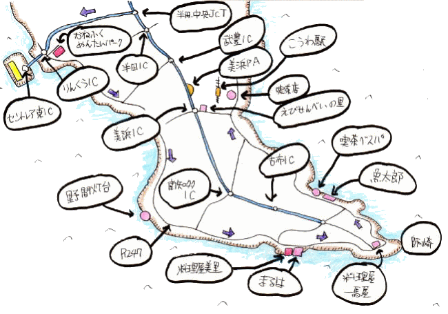 知多半島ルート図 知多半島ルート図