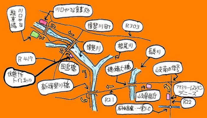 川口やな旧車ツーリングルート図 川口やな旧車ツーリングルート図