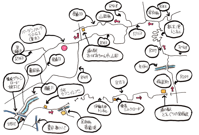 7月定例、曾木温泉ルート図 7月定例、曾木温泉ルート図