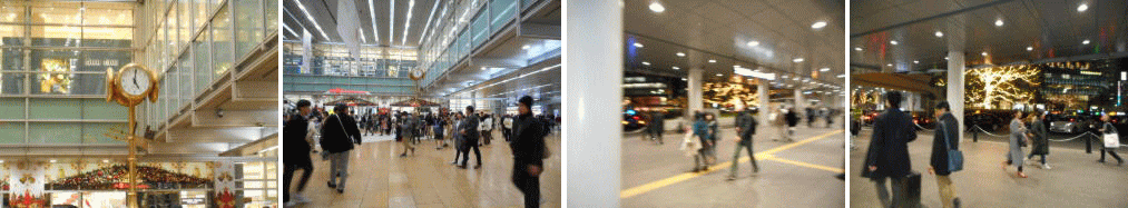 金時計と駅前ライトアップ 金時計と駅前ライトアップ