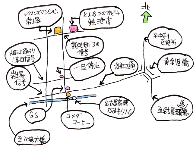 とんかつのオセキルート図 とんかつのオゼキルート図