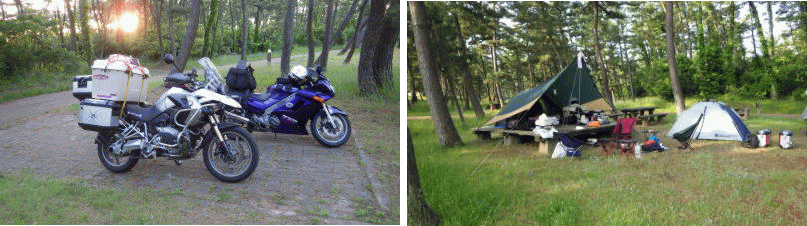 キャンプ場で祝杯 キャンプ場で祝杯