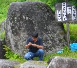 早速エサを付けているスクーター親父さん