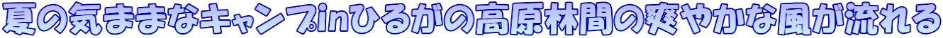 夏の気ままなキャンプinひるがの高原林間の爽やかな風が流れる