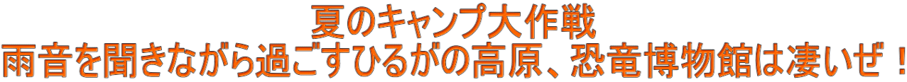 夏のキャンプ大作戦 雨音を聞きながら過ごすひるがの高原、恐竜博物館は凄いぜ!