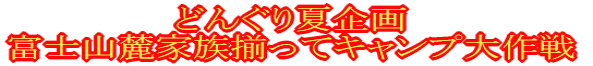 どんぐり夏企画 富士山麓家族揃ってキャンプ大作戦