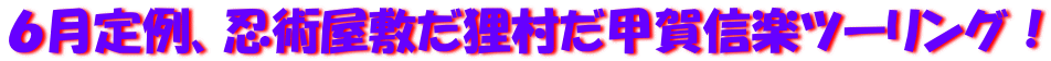 6月定例、忍術屋敷だ狸村だ甲賀信楽ツーリング!