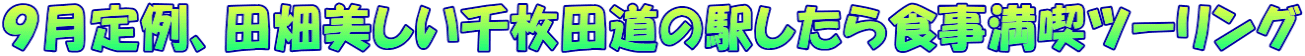 9月定例、田畑美しい千枚田道の駅したら食事満喫ツーリング