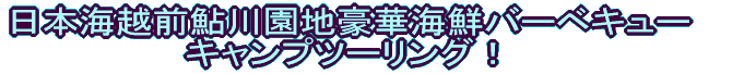 日本海越前鮎川園地豪華海鮮 バーベキューキャンプツーリング!