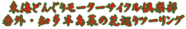 東海どんぐりモーターサイクル倶楽部 番外・知多半島菜の花巡りツーリング