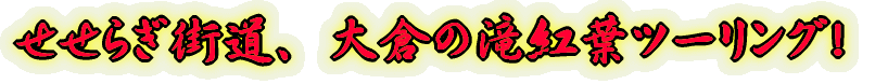 せせらぎ街道、大倉の滝紅葉ツーリング!