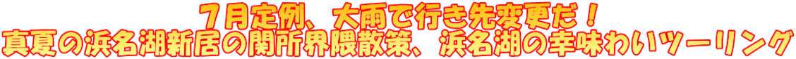 7月定例、大雨で行き先変更だ! 真夏の浜名湖新居の関所界隈散策、浜名湖の幸味わいツーリング