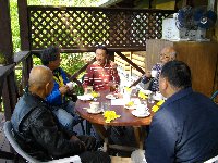 テラスでコーヒータイム