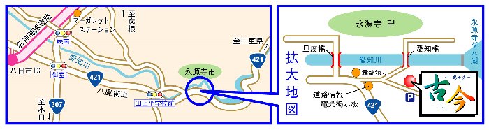 古今ヘのルート図 古今へのルート図