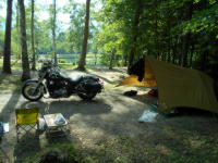 バイクをサイトの中へ